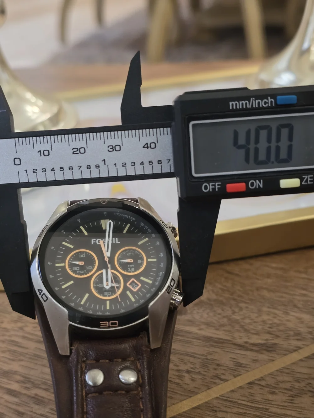 Fossil Men's Brown Leather Chronograph Watch